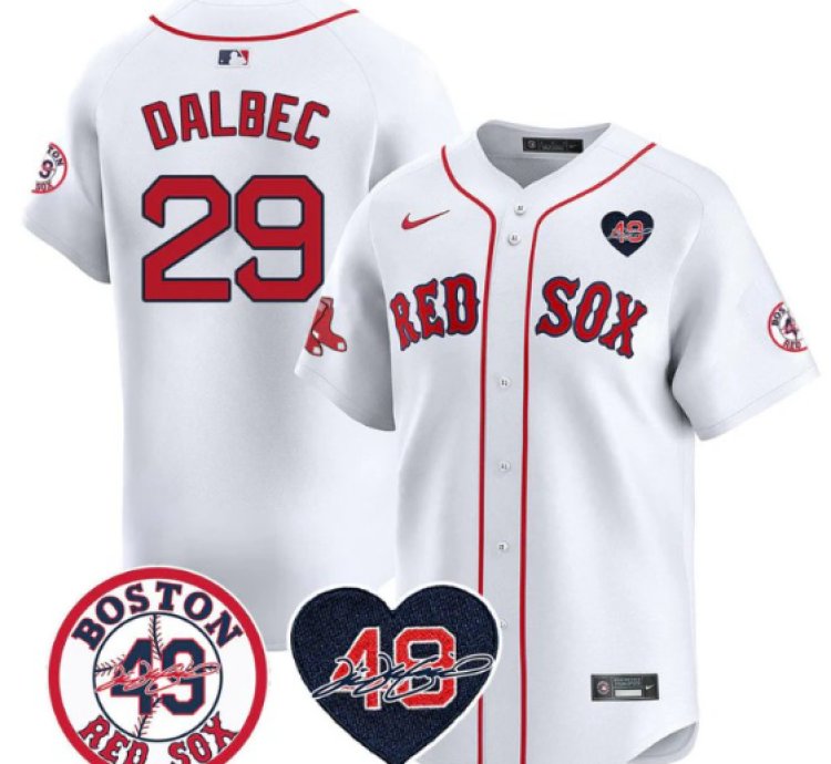 Bobby Dalbec Jersey 29 Boston Red Sox Tim Wakefield Memorial Patch Stitched White
