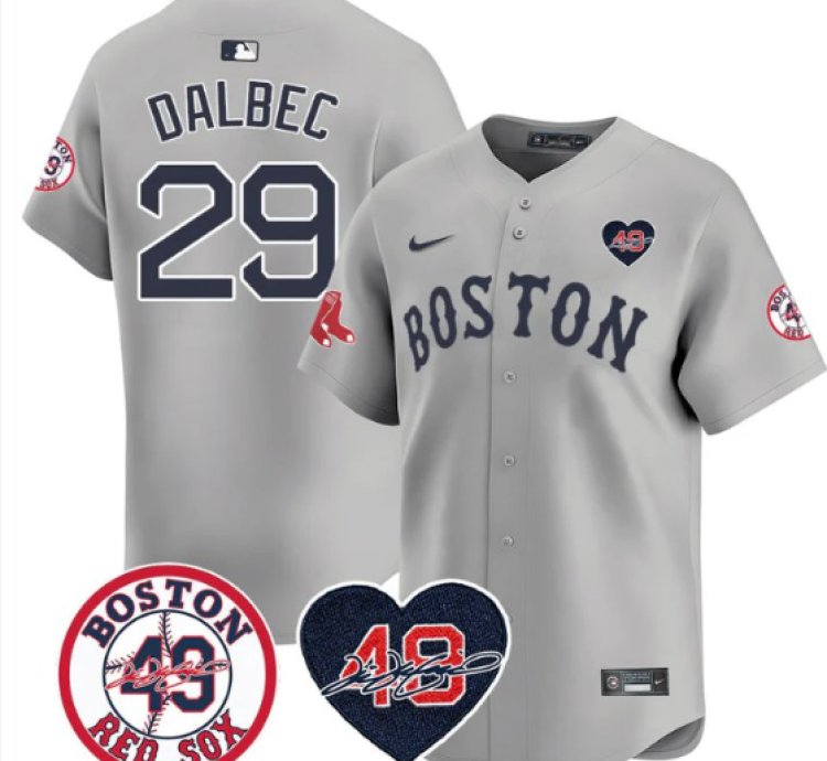 Bobby Dalbec Jersey 29 Boston Red Sox Tim Wakefield Memorial Patch Stitched Gray