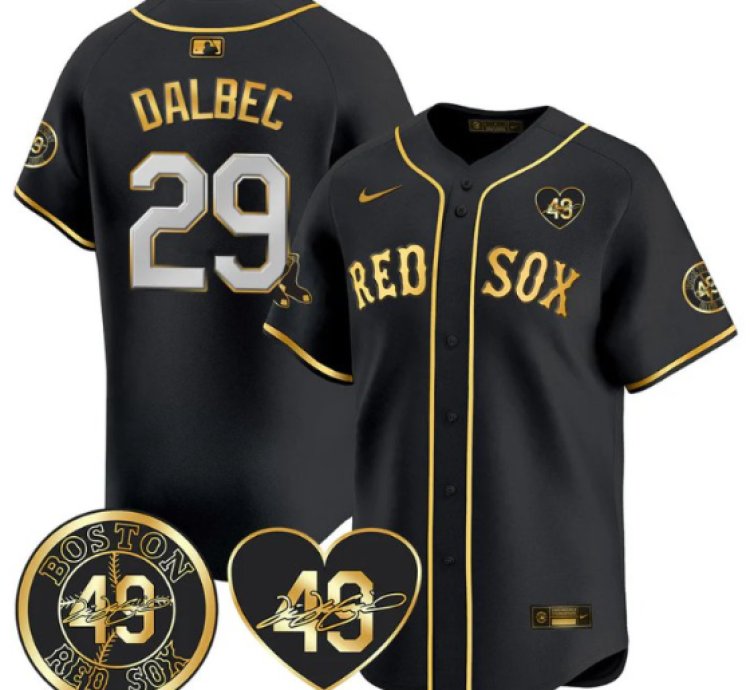 Bobby Dalbec Jersey 29 Boston Red Sox Tim Wakefield Memorial Patch Stitched Black Gold