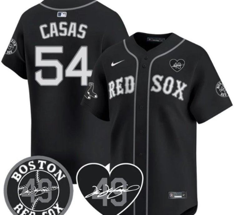 Triston Casas Jersey 54 Boston Red Sox Tim Wakefield Memorial Patch Stitched Black