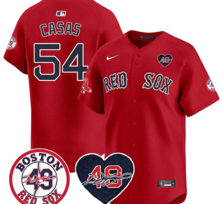 Triston Casas Jersey 54 Boston Red Sox Tim Wakefield Memorial Patch Stitched Red