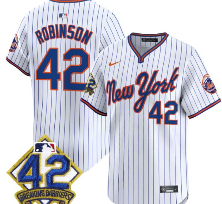 Jackie Robinson Jersey 42 New York Mets 2025 Road Alternate Stitched Pinstripe