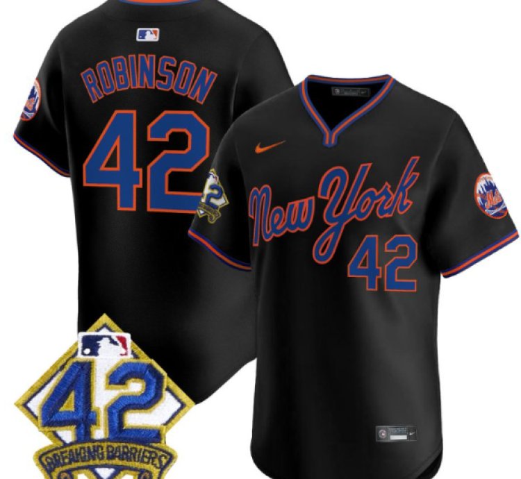 Jackie Robinson Jersey 42 New York Mets 2025 Road Alternate Stitched Black