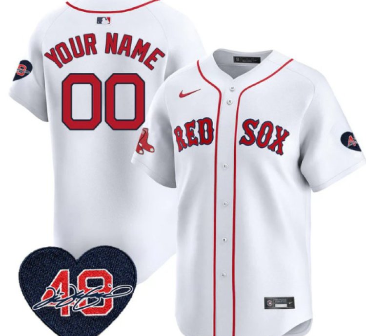 Custom Boston Red Sox Jersey Tim Wakefield Limited Memorial Patch Stitched White