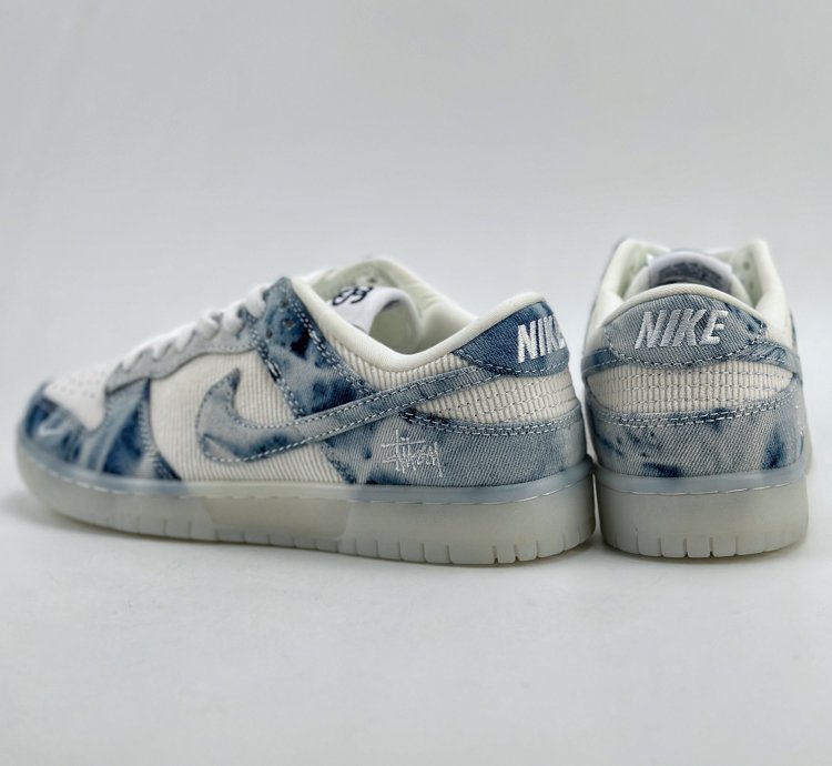 280 Nike Sb Dunk Low X Stussy White Blue Denim Jh8039-937