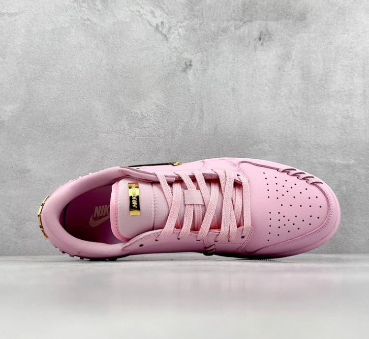 200 K Version Of Air Jordan 1 Low Method Of Make Aj1 Joe 1 Pink Gold Low-top Cul