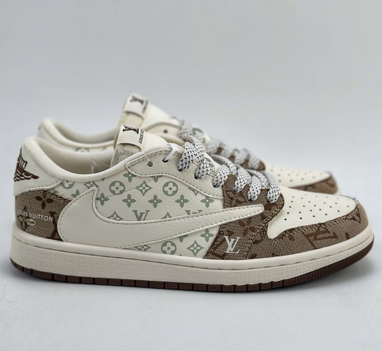 280 Air Jordan 1 Retro Low X Louis Vuitton X Travis Scott Three-party Joint Full