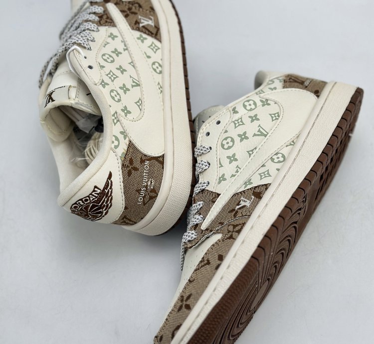 280 Air Jordan 1 Retro Low X Louis Vuitton X Travis Scott Three-party Joint Full