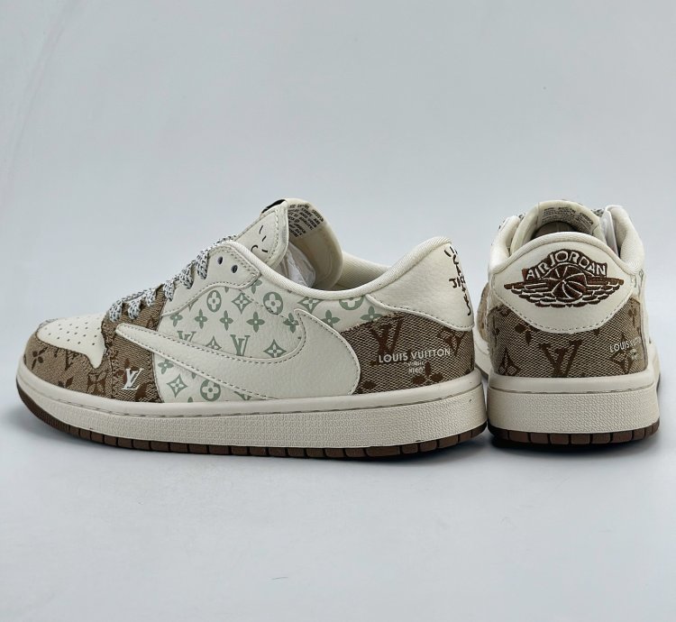280 Air Jordan 1 Retro Low X Louis Vuitton X Travis Scott Three-party Joint Full