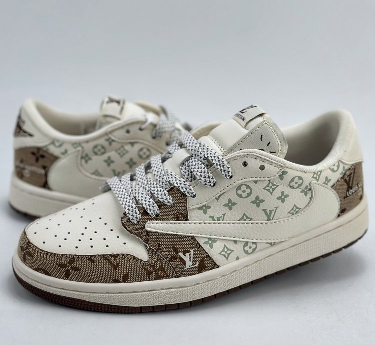 280 Air Jordan 1 Retro Low X Louis Vuitton X Travis Scott Three-party Joint Full