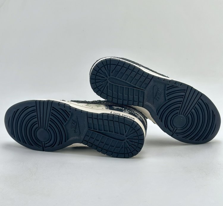 280 Nike Sb Dunk Low X Louis Vuitton White And Black Denim Sj2068-256 -