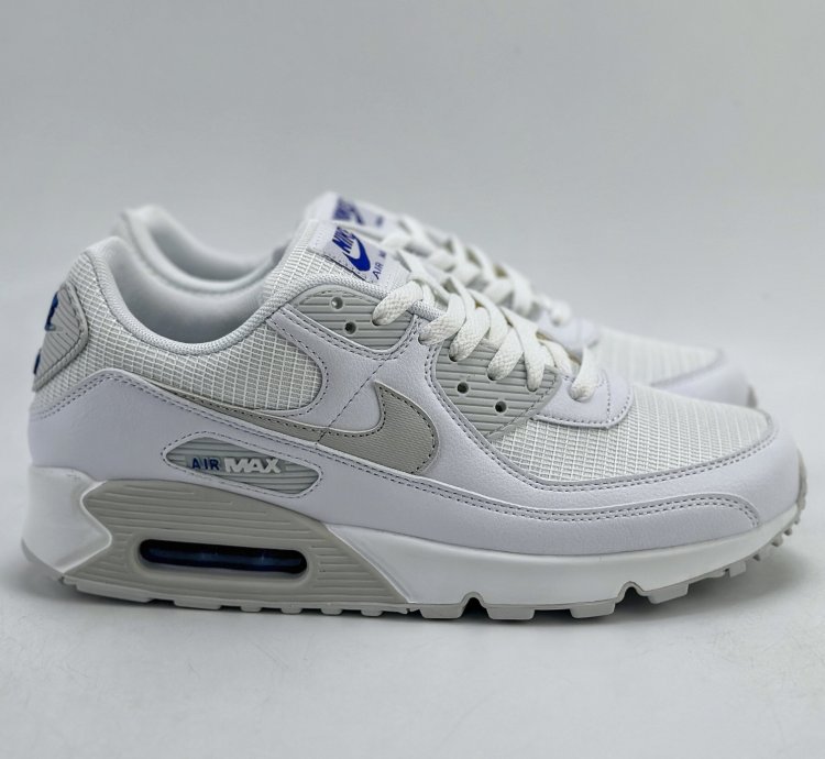 190 Nike Air Max 90 Photo Blue Pure White Retro Wear-resistant Low-top Running S