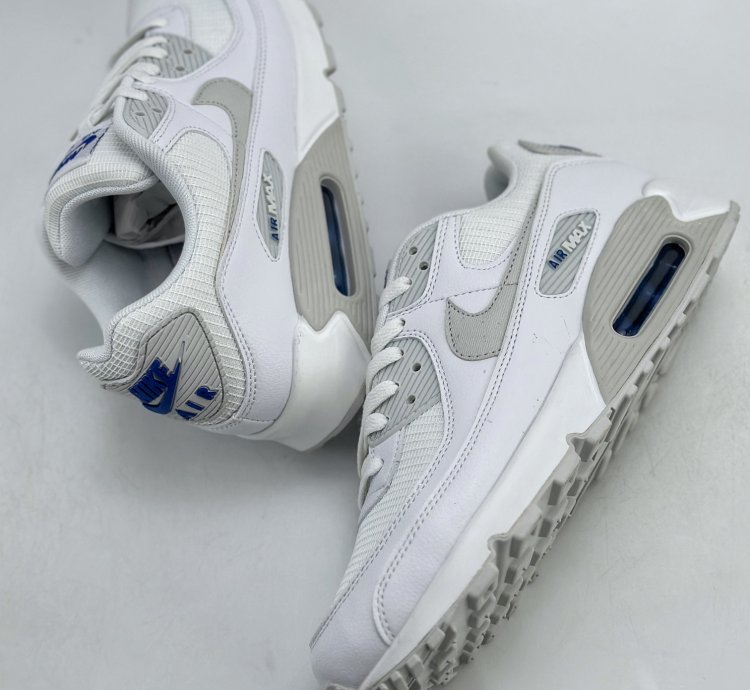 190 Nike Air Max 90 Photo Blue Pure White Retro Wear-resistant Low-top Running S