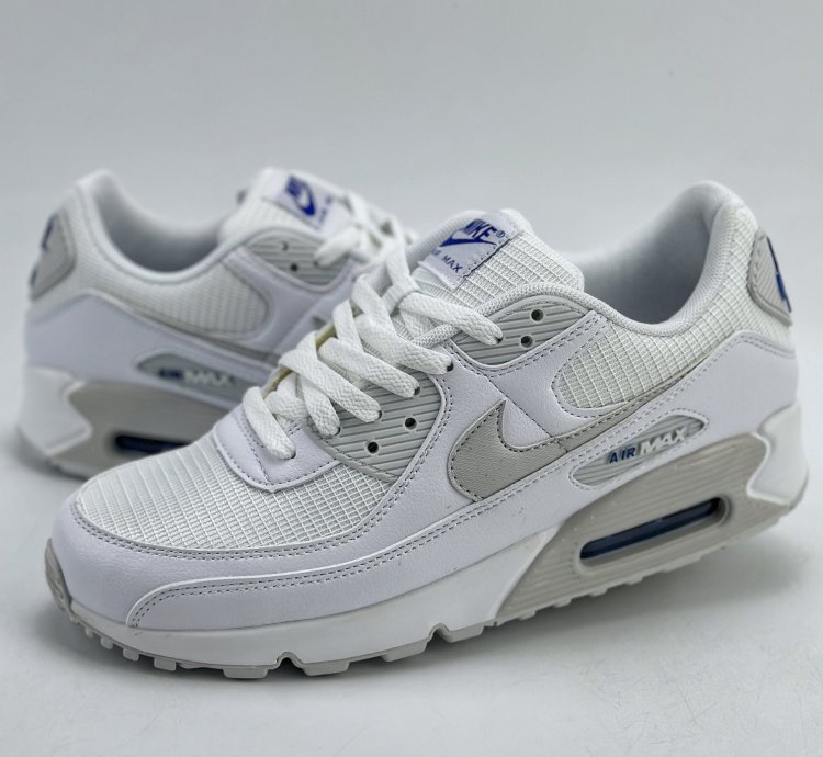190 Nike Air Max 90 Photo Blue Pure White Retro Wear-resistant Low-top Running S