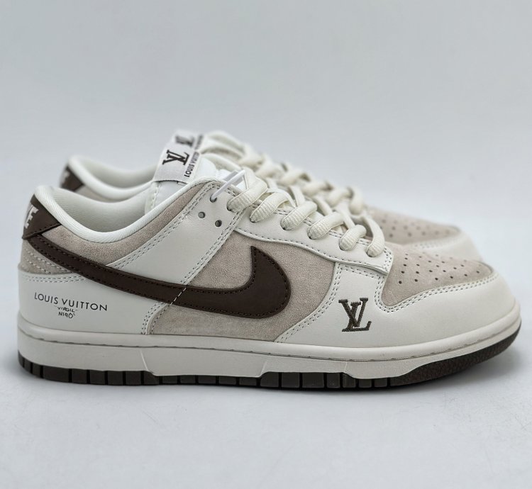 180 Nike Sb Dunk Low X Louis Vuitton White Brown Lv6188-001 -