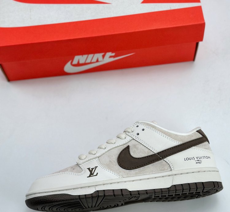 180 Nike Sb Dunk Low X Louis Vuitton White Brown Lv6188-001 -