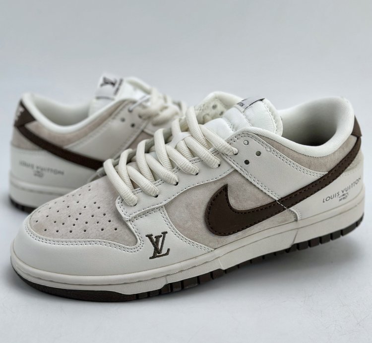 180 Nike Sb Dunk Low X Louis Vuitton White Brown Lv6188-001 -