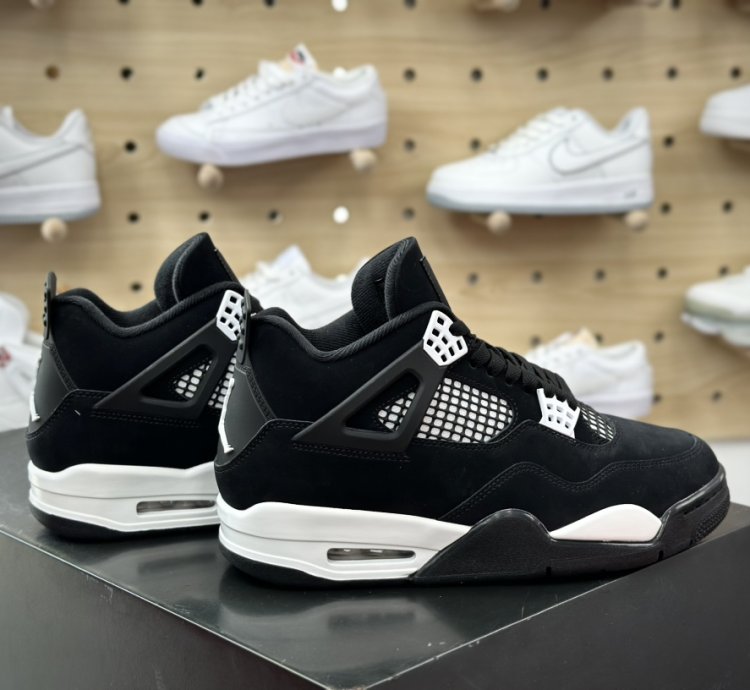 450 Jordan Aj4 Mid-top Retro Casual Sports Culture Basketball Shoes Matte Black