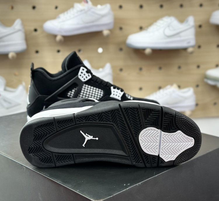 450 Jordan Aj4 Mid-top Retro Casual Sports Culture Basketball Shoes Matte Black