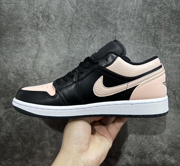 180 Air Jordan Aj1 Low Low-top Black And Pink Low-top 553558-034 -