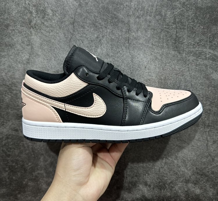 180 Air Jordan Aj1 Low Low-top Black And Pink Low-top 553558-034 -