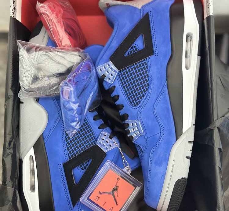 550 Air Jordan 4 Retro Eminem Encore Aj4 Joe 4 Heim Blue -
