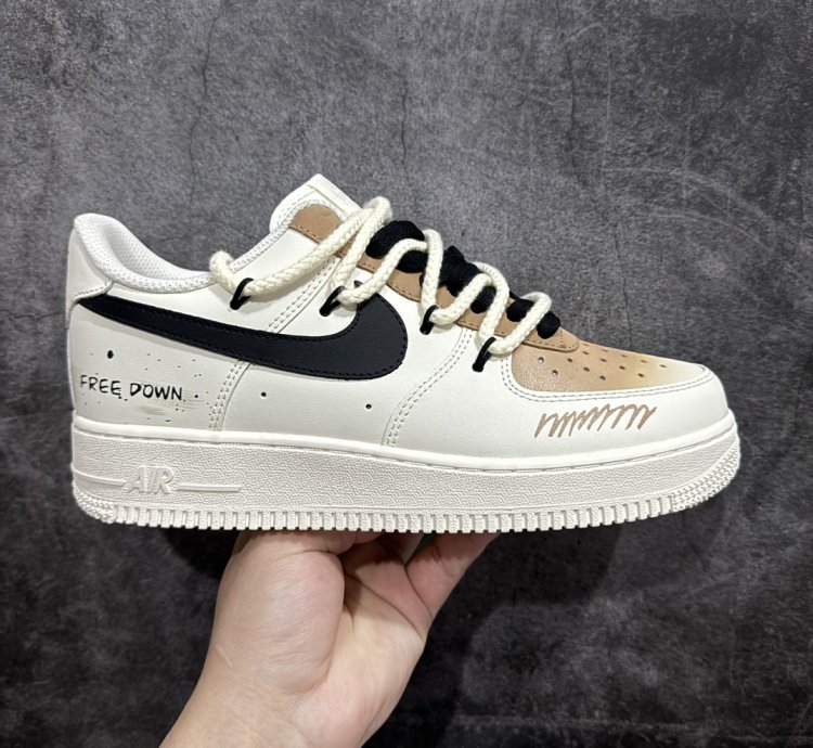 260 Nk Air Force 107 Low Two-dimensional Theme Cappuccino Spray-painted Air For