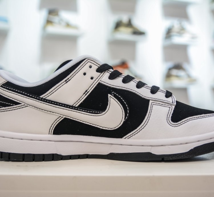 280 Nike Sb Dunk Low X Supreme Black And White Double Hook Fc1688-144 - H