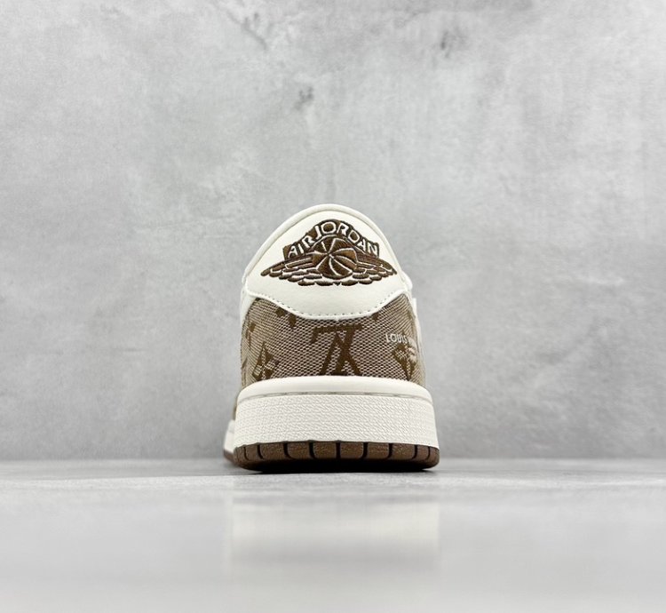 280 Lv X Air Jordan 1 Low Light Brown Print Sj2068-102 -