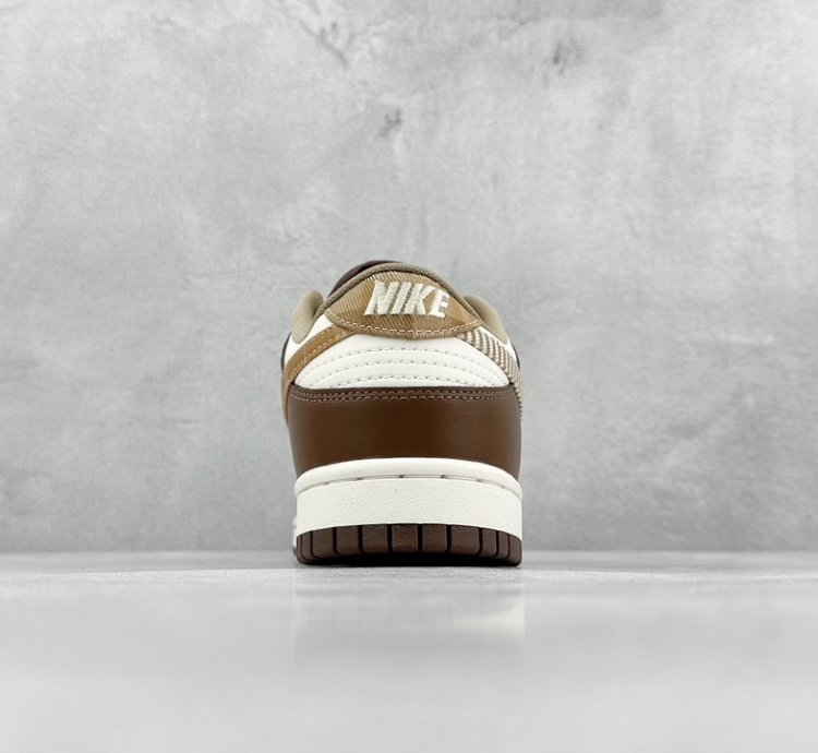 200 St Version Nike Dunk Low Gs Brown Plaid White And Brown Stitching Fv3653-191
