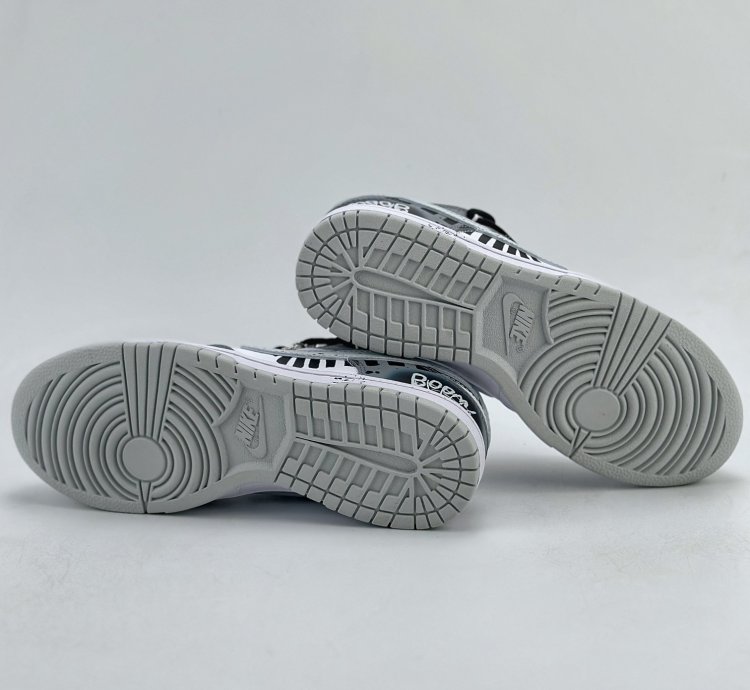 280 Nike Sb Dunk Low Ink Graffiti Double Hook Halloween Cross White Gray Dv0831-
