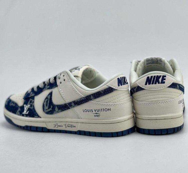280 Nike Sb Dunk Low X Louis Vuitton White Blue Denim Xo3802-335