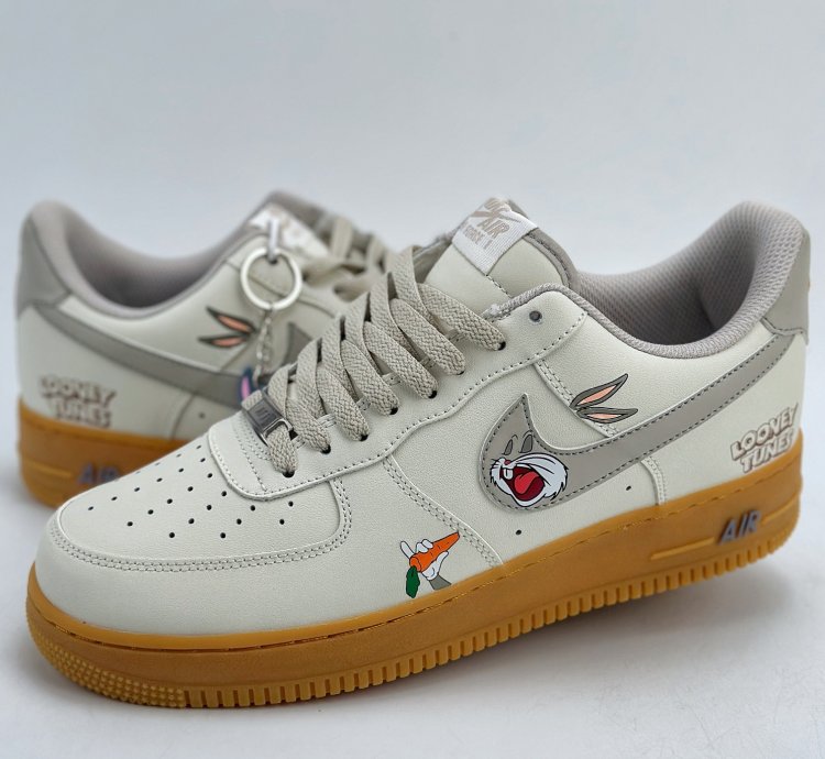 240 Nike Air Force 1 Low 07 Bugs Bunny Graffiti Off-white Rubber Xc2351-660 -