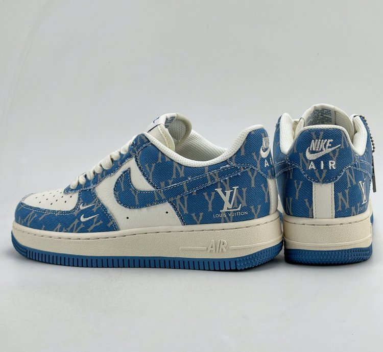 260 Nike Air Force 1 Low 07 X Mlb White Blue Denim Hd1968-028