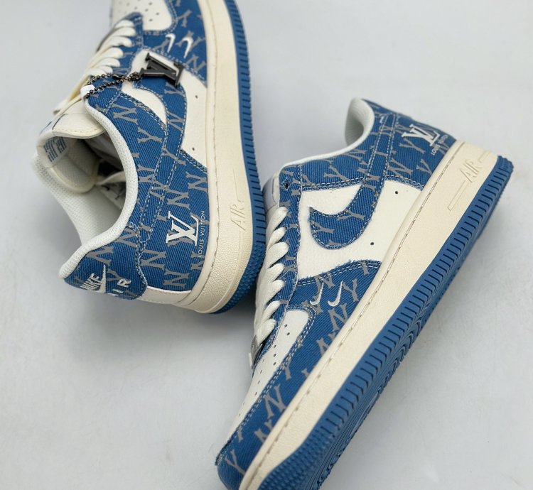 260 Nike Air Force 1 Low 07 X Mlb White Blue Denim Hd1968-028
