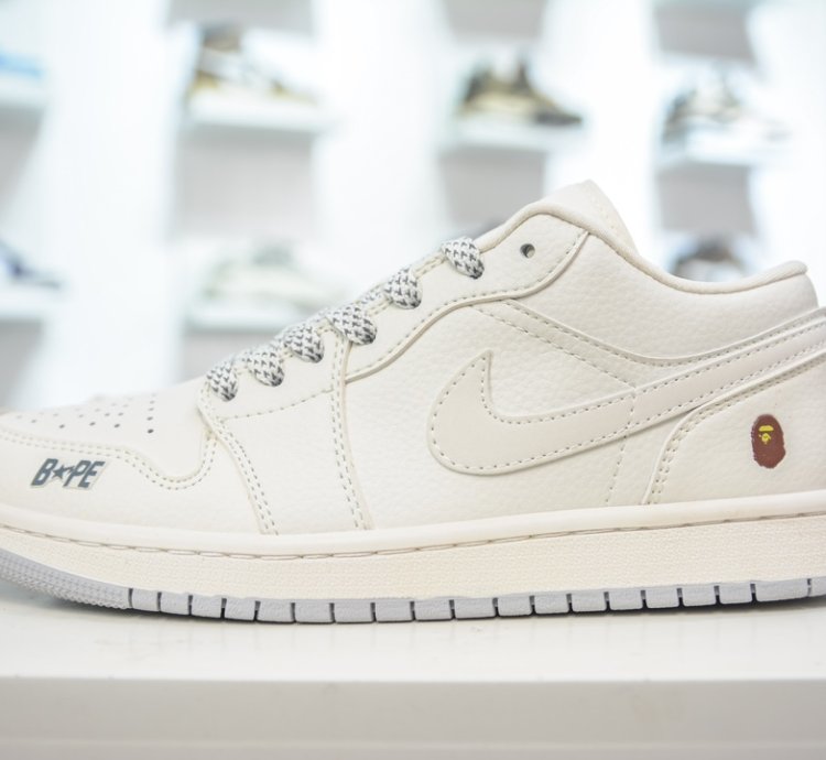 270 Bape X Air Jordan Aj1 Low Low-top Joint Custom Color Wg8850-003 -