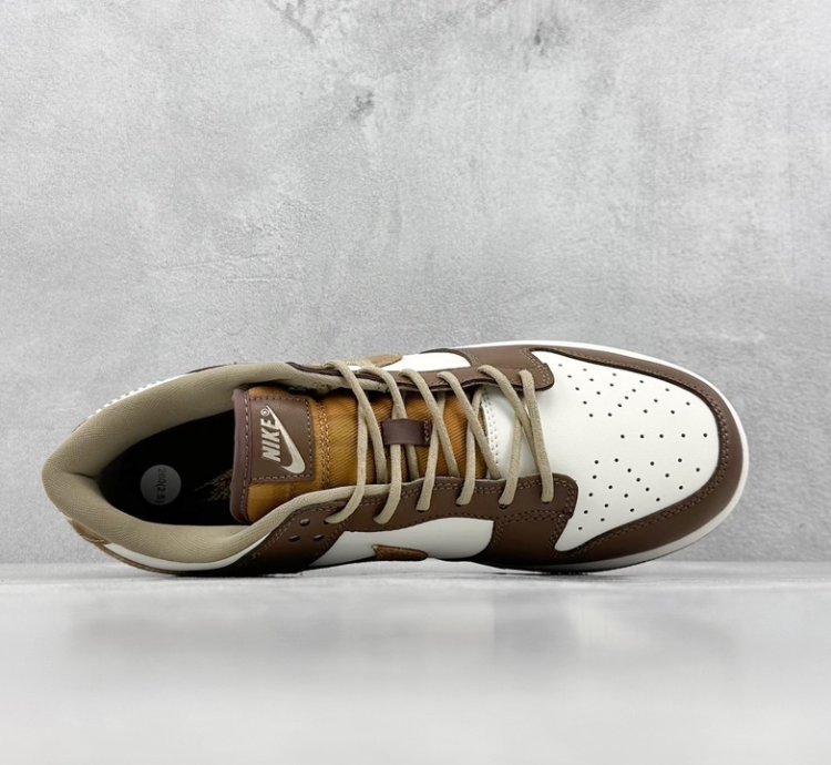 200 St Version Nike Dunk Low Gs Brown Plaid White And Brown Stitching Fv3653-191