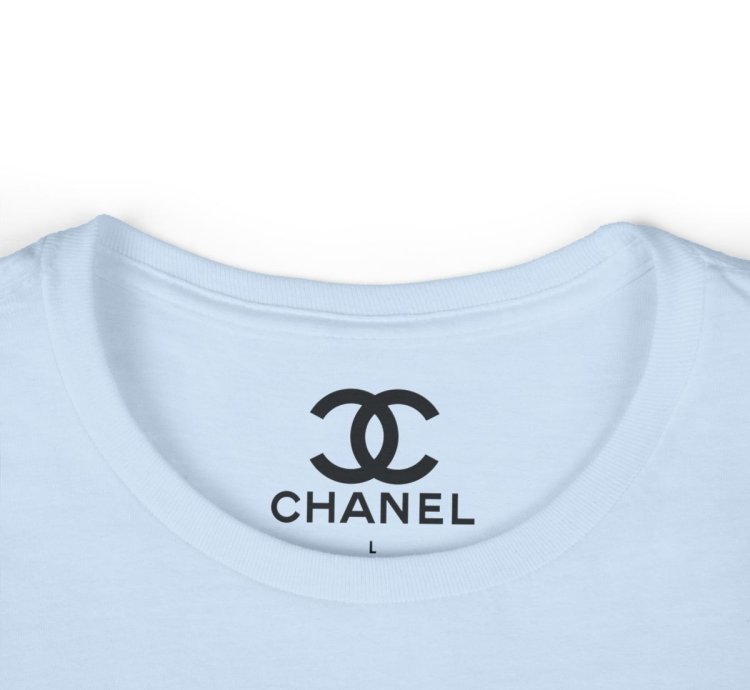 Chanel Drip Womens Softstyle Tee Light Blue Made In Usa Stylish Comfy