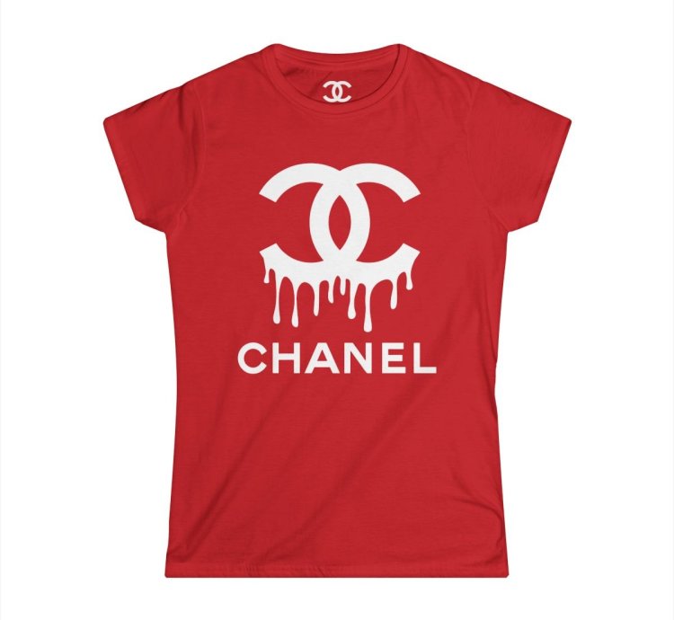 Chanel Drip Womens Softstyle Tee Red Made In Usa Stylish Comfy