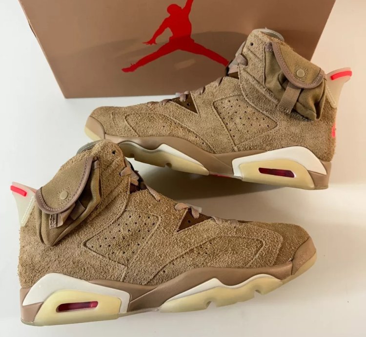 Nike Air Jordan 6 Retro X Travis Scott Mid British Khaki