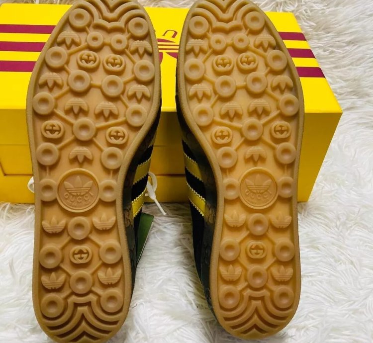 Gucci X Adidas Collaboration Gazelle Sneakers Black Color