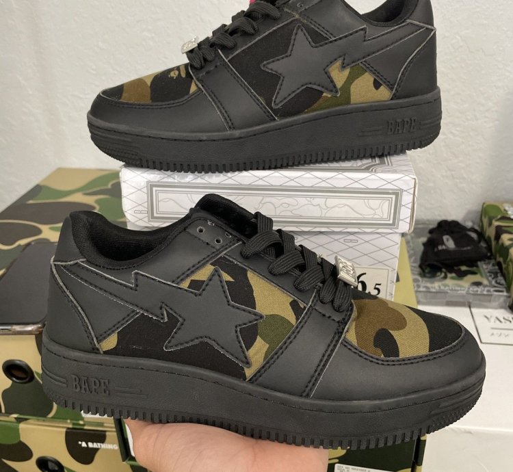1st Camo Black Bapesta