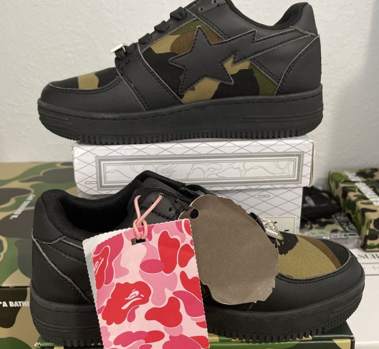 1st Camo Black Bapesta