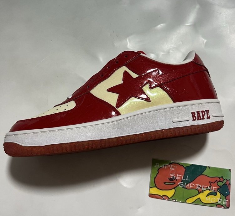 2009 Bape Sta Glitter Leather Red