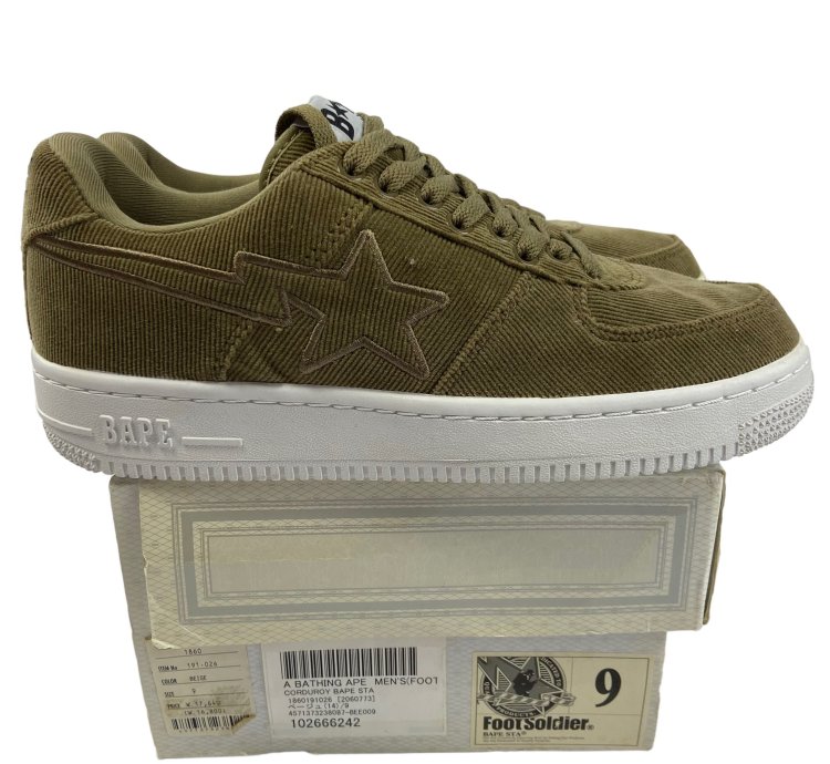 2011 New Bape Tan Corduroy Bapesta