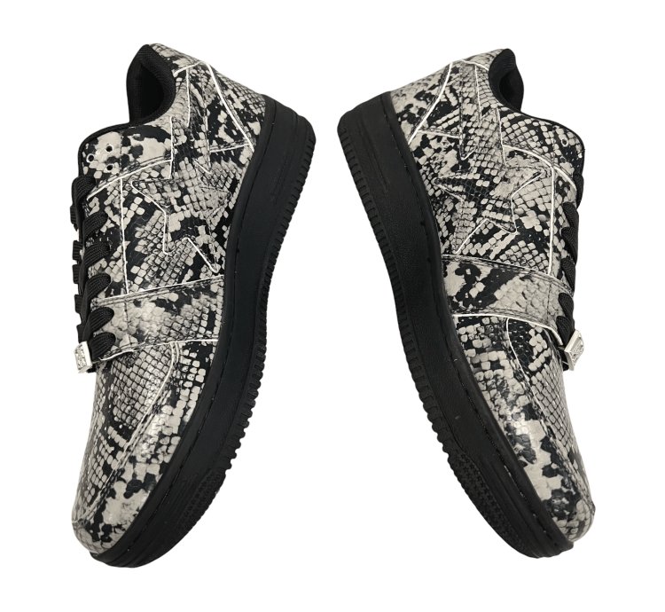 2020 Bape Bathing Ape Bapesta Low Snakeskin Grey Black