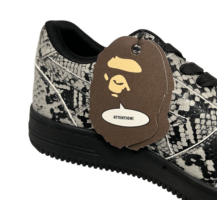 2020 Bape Bathing Ape Bapesta Low Snakeskin Grey Black