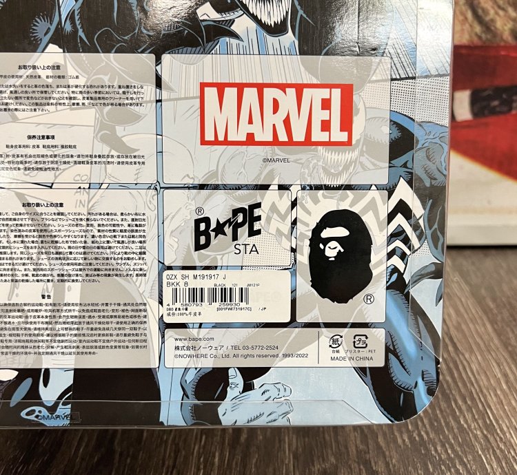 2022 Bape Bapesta Low Marvel Venom Black Blue White
