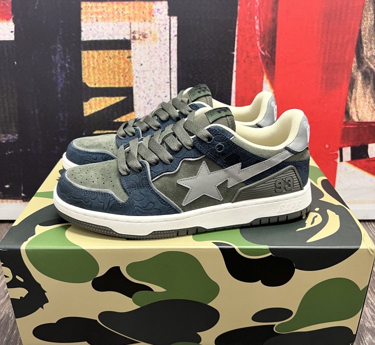 2022 Bape Sk8 Sta Army Olive Green Dark Navy Blue