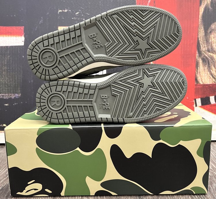 2022 Bape Sk8 Sta Army Olive Green Dark Navy Blue